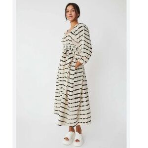 Matta NY Sashi Tie Dye Kaftan Black Stripes size S (shortened)